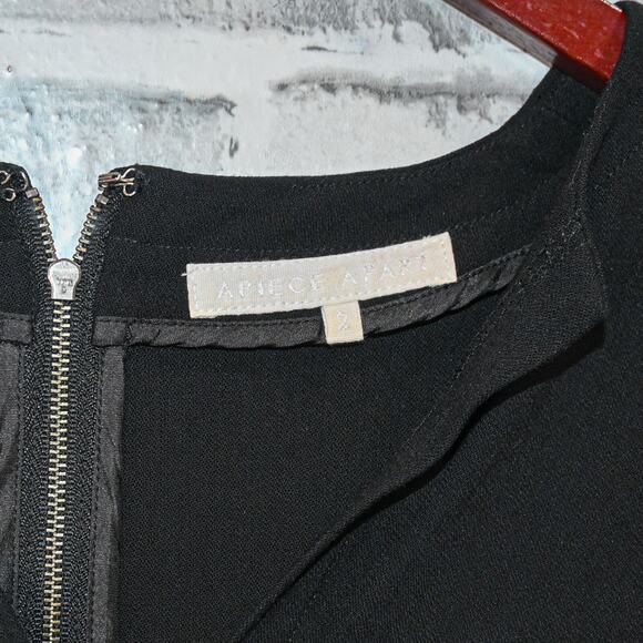 APIECE APART V-neck cap sleeve Dress Black wool blend size 2 - Picture 3 of 12